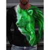 3D Tiger Print Long Sleeve T-shirt Spring And Autumn Men's Daily Casual Long Sleeve Top Urban Street Fashion Long Sleeve T-shirt