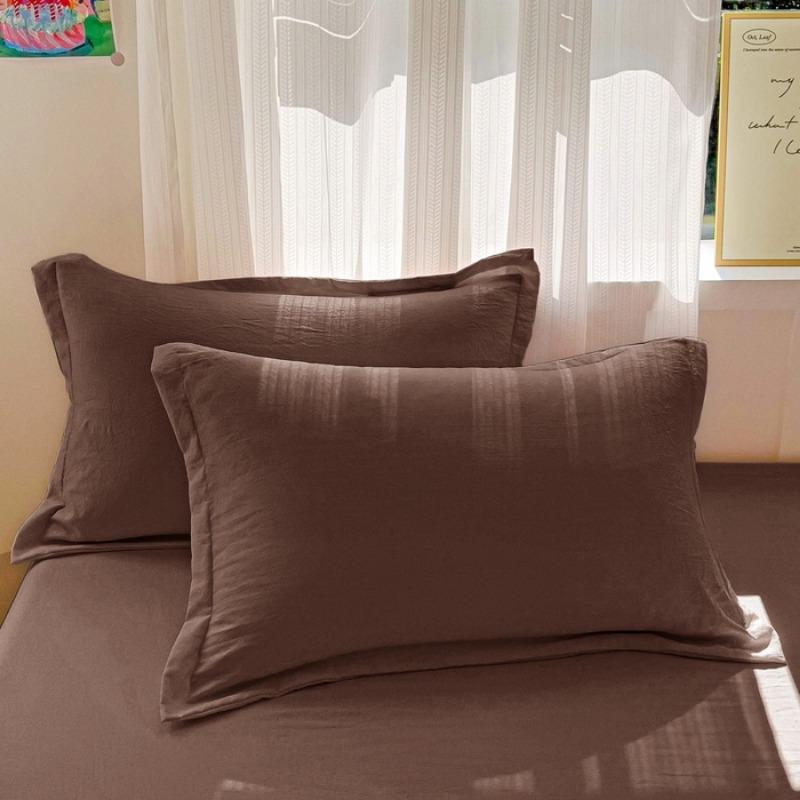 2PCS solid color washable pillowcase 48x74cm single pillowcase, no sheets