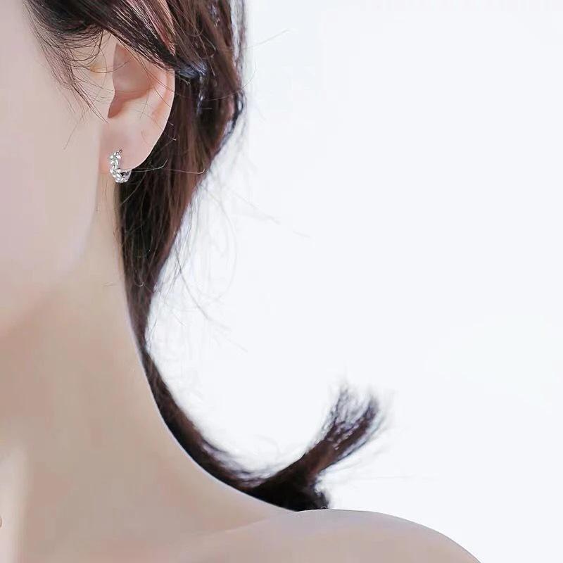 Camellia Flower Copper-Plated Silver Earrings