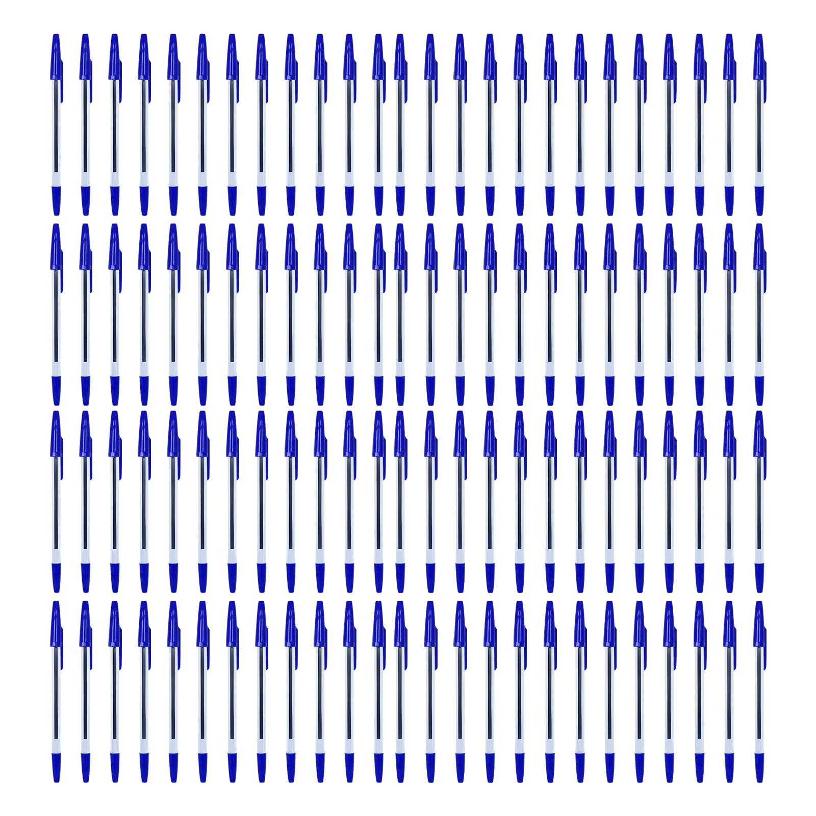 

12/24/50/100 шт. Шариковая ручка, многоразовые пишущие ручки со стержнями, удобный захват, шариковая ручка, синие, черные, красные чернила L синий