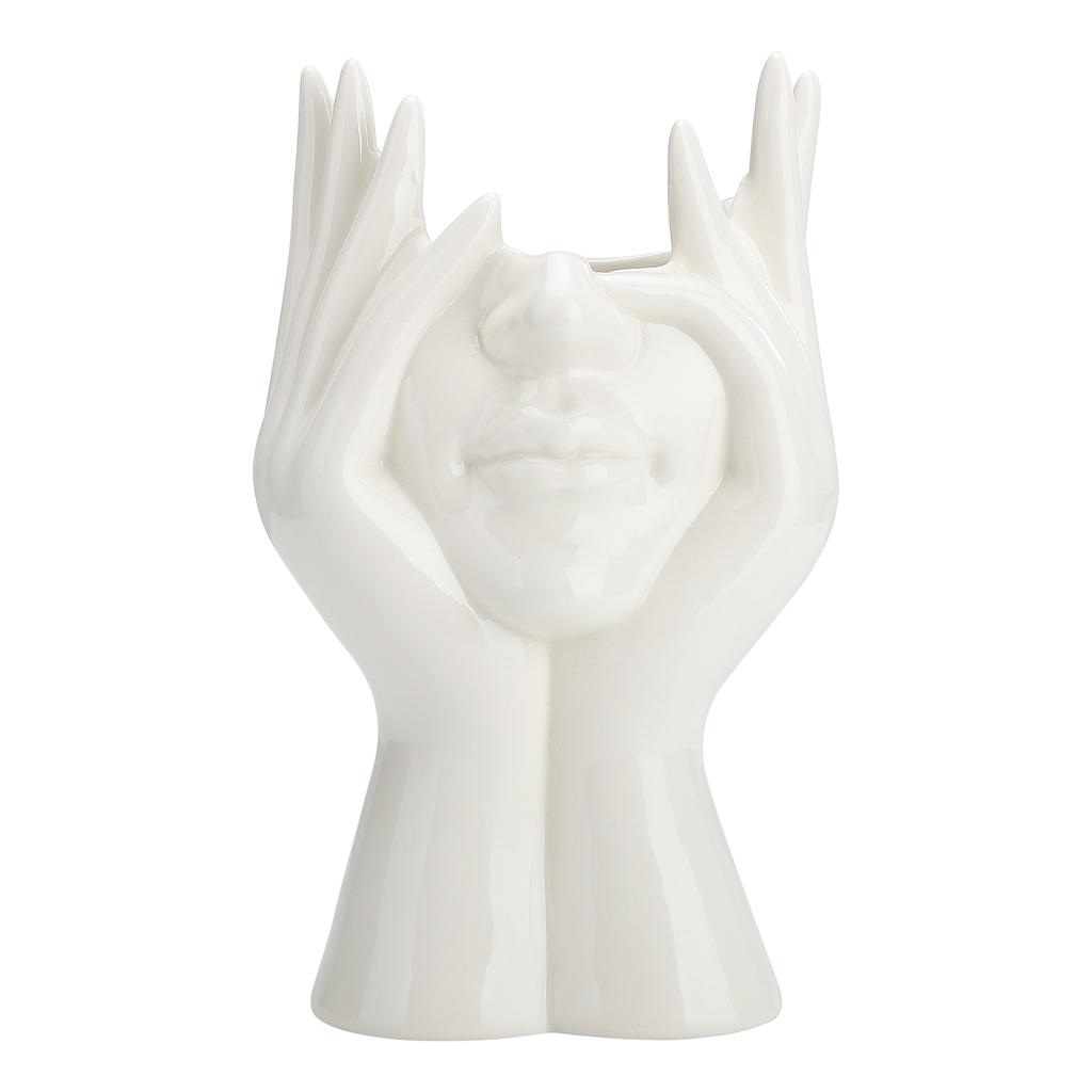 Ceramic Vase Human Shape Art Personalized Vase Living Room Flower Arrangement Flower Pot L