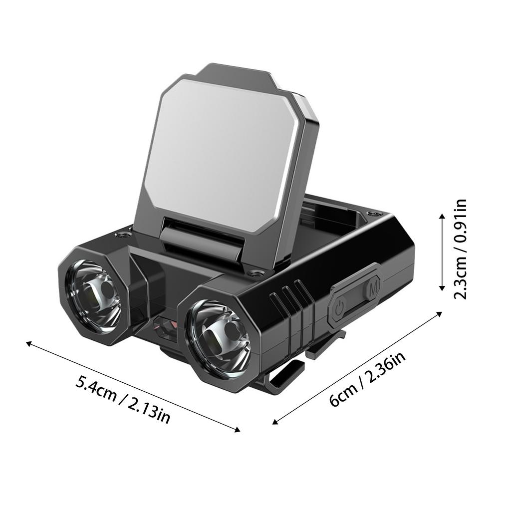 Dobíjecí LED čelovka Kempingová čelovka Inteligentní indukční světlo s klipem na klobouk Nastavitelné