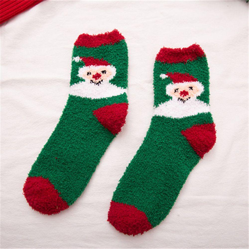 Christmas Women's Socks Coral Fleece Floor Cute Socks Winter Warm Fluffy Floor Socks Xmas Gifts