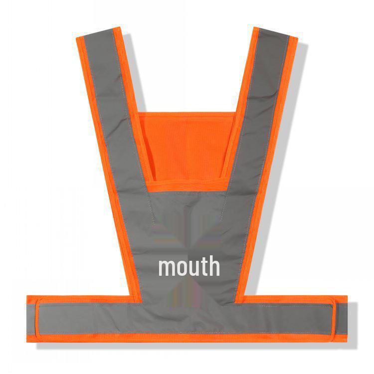 V-shaped Reflective Safety Vest for Cycling and Gardening with Fluorescent Strips, Customizable Printing Available