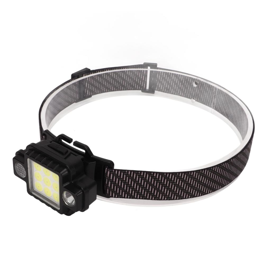 LED Headlamp USB Magnetic Ultralight COB Multifunction ABS Magnetic Headlight with Red Blue Light Mode for Outdoor Night