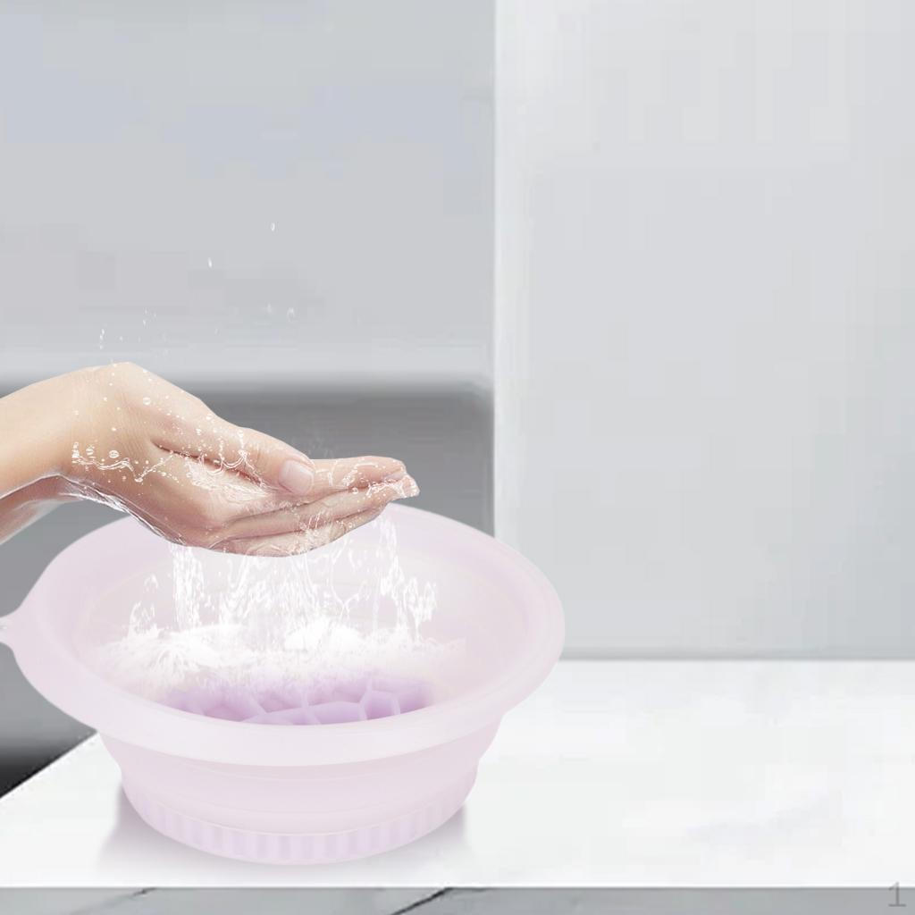

Compact Wash Basin Round Ice Bucket for Home And Travel Vegetable Cleaning фиолетовый