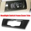 ABS Carbon Fiber Car Headlight Switch Decorative Frame Cover Trim For BMW 3 Series E90 2005-2012
