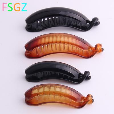 Neueste Mode Bananen Haarspange Rena Chris für Dame Schwarz Kunststoff Zinken Haarnadel Pferdeschwanzhalter Schönheitshaar Haarklammern 9cm