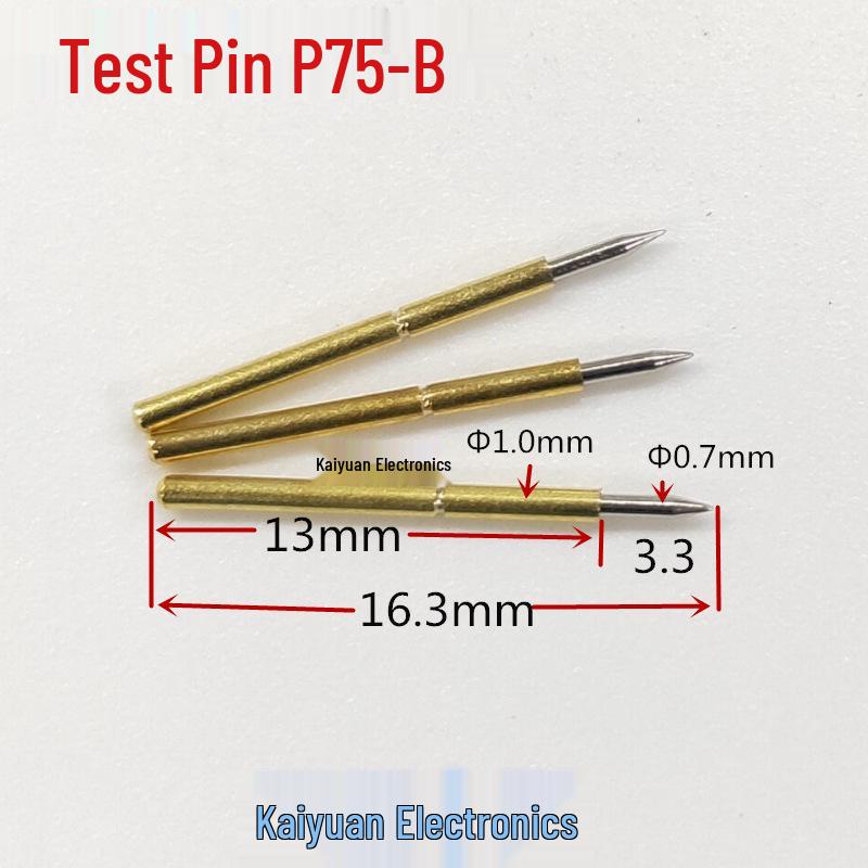 

P75-B1 Test Needle Probe with 1.0*16mm Straight Pointed Tip and Plunger Spring 1# P75-B1 Probe (100 pcs)