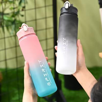 780ml Gradient Sport Bottle w/Leakproof Lid & Font, Easy-Sip for Gym/Outdoor/Cycling/Running/Fishing, Birthday/School Gift