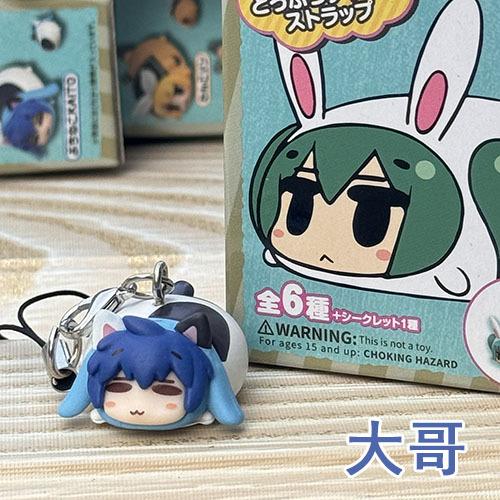 

1pcs Boxed Anime Hatsune Miku Kaito Rin Len Kawaii Bee Q Version Figure PVC Model Toys Key Ring Pendant Gifts