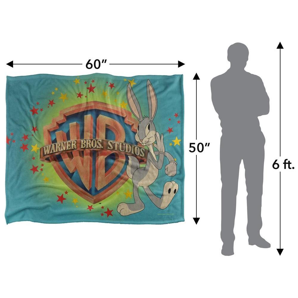 Warner Bros Silky Coloured Bugs Bunny Supersoft Blanket