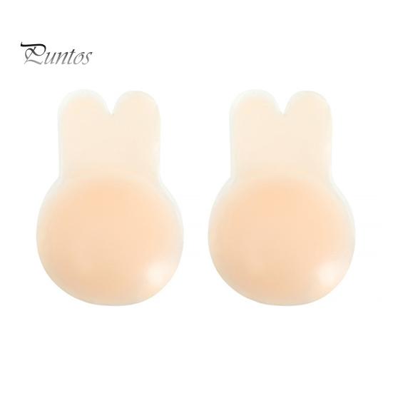 

1 пара женских силиконовых накладок на грудь, устойчивых к поту, противоскользящих, невидимых, в форме кроличьих ушей, поддержки груди, ультратонких липких накладок на соски, без бретелек A