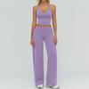Women's Tracksuit Fitness Suit Two Piece Yoga Sets Women Sportswear Workout Sports Bra High Waist Flared Pant Gym Clothing