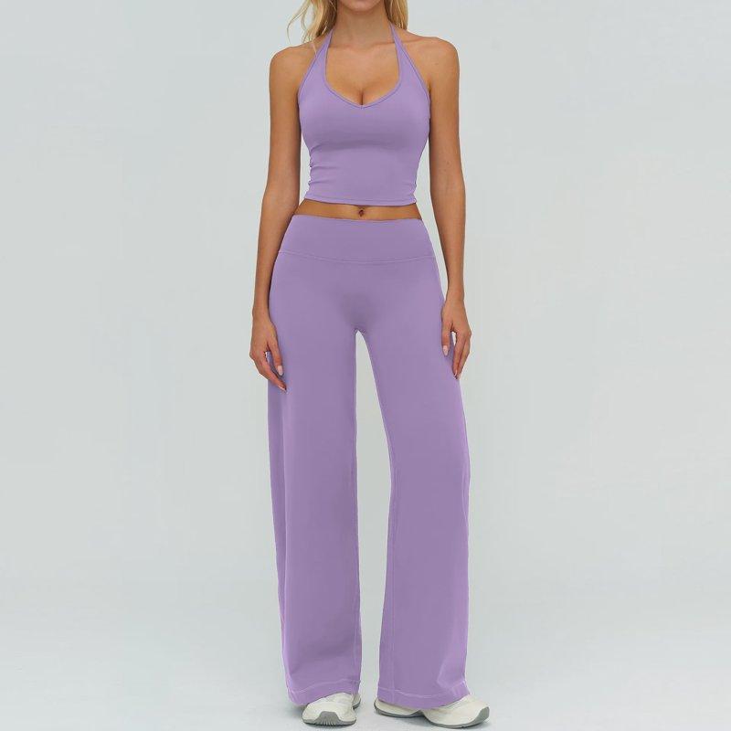Women's Tracksuit Fitness Suit Two Piece Yoga Sets Women Sportswear Workout Sports Bra High Waist Flared Pant Gym Clothing