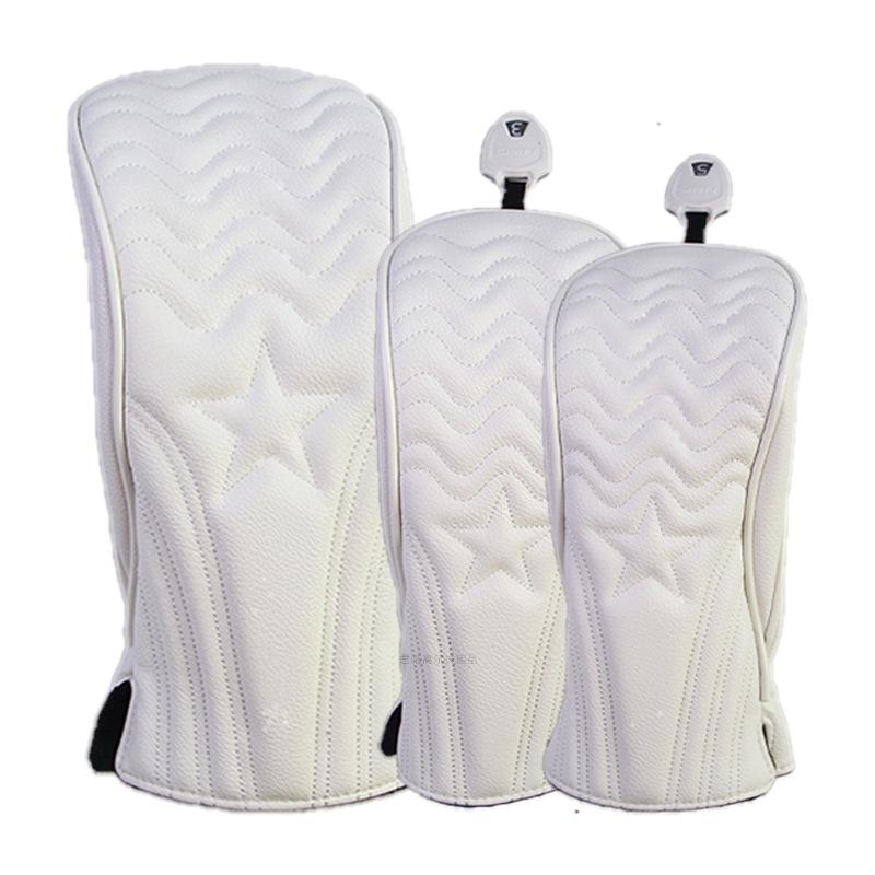Wasserdichtes PU-Golfschlägerhauben-Set für Hölzer mit Sternenmuster (1/3/5/UT) - Erhältlich in 2 Farben.