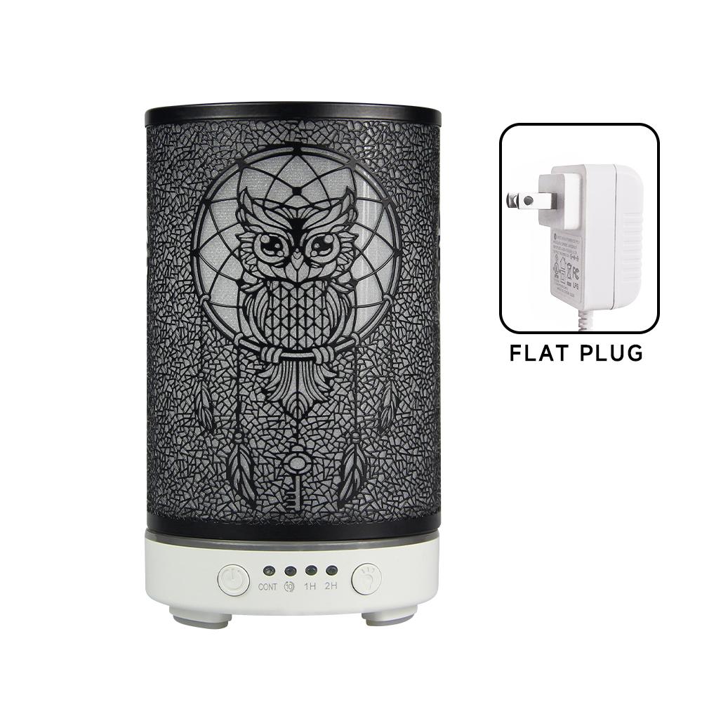 Hohle Eule Ätherischer Öl Diffusor 100ml Ultraschall Luftbefeuchter Nachttisch Dekoration Licht Duftverteiler mit LED Nachtlichtern