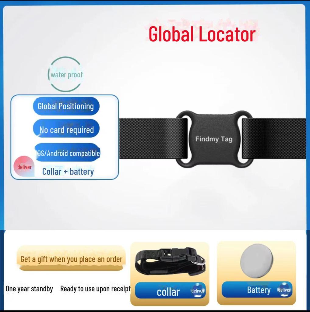 Pet Tracker Collar: Anti-Lost Dog Locator with Airtag Positioning