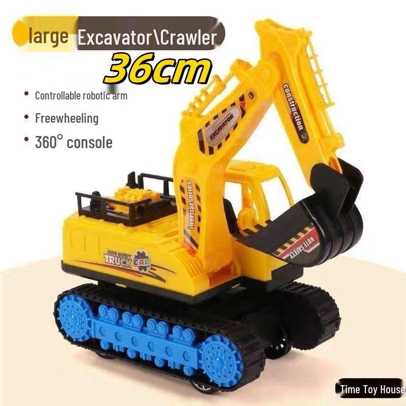 Large Children's Inertia Excavator Toy - Engineering Vehicle Model for Kids