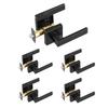 Passage Door Handle 5 Pack Matte Black Door Lever Interior Reversible Lever
