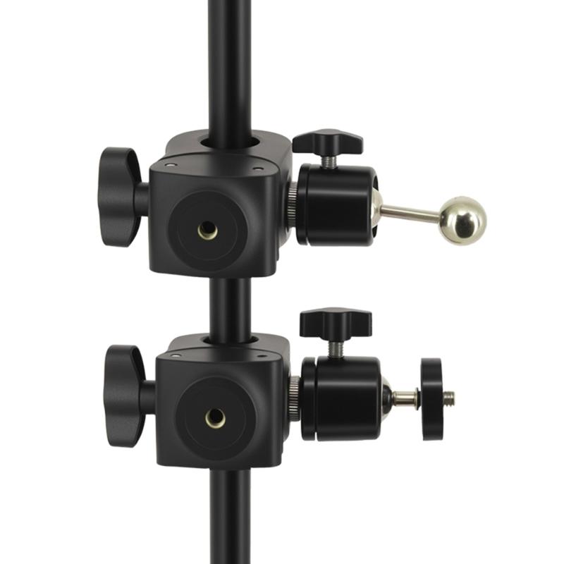 Klemme mit Doppel-1/4-Gewinde für 13-47mm Klemmbereich Universelle Handy-Kamera-Foto-Studio-Halterung Clip