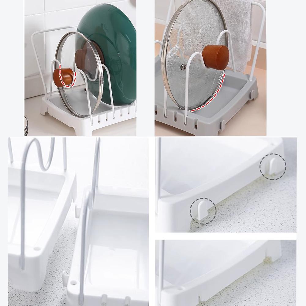 1PCS Kitchen Pan Pot Cover Lid Rack Stand Spoon Holder Home Storage Soup Spoon Rests Drain Rack Kitchen Organizer Shelf ToolsTowel Holder Rack