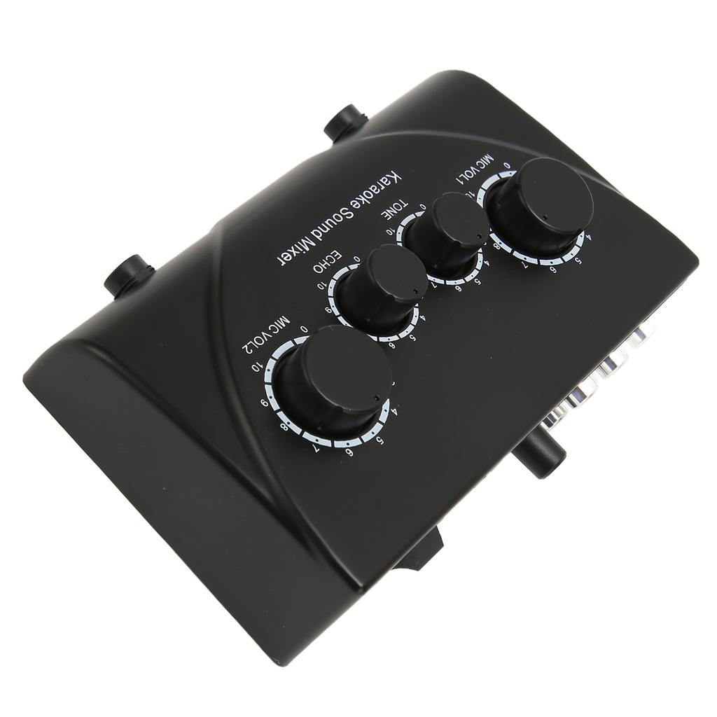 Karaoke Sound Mixer Professional Plug and Play 2 Mic Microphone Pre Amplifier for Home Theatre