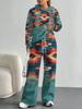European And American Autumn And Winter Casual Long-Sleeved Suit Women'S Bohemian Hooded Sweater Trousers Two-Piece Set