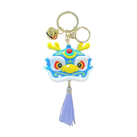 Keychain Dragon Head Bell Tassel Decor Barevné nerezové Nádherná jarní taška s přívěskem Držák na klíče Organizér na klíče