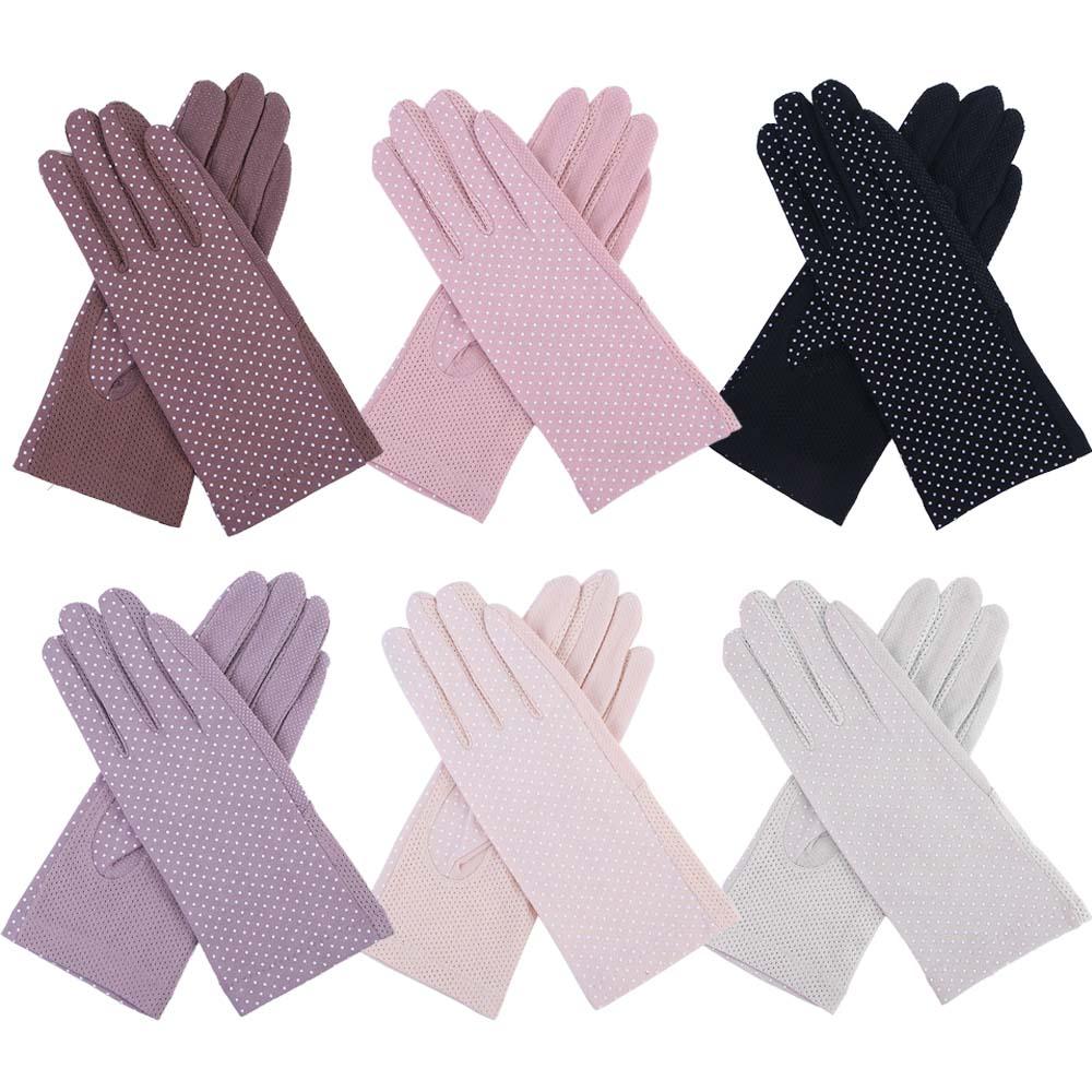 

Summer Thin Driving Dot Sun Protection Short Gloves Gloves рожевий