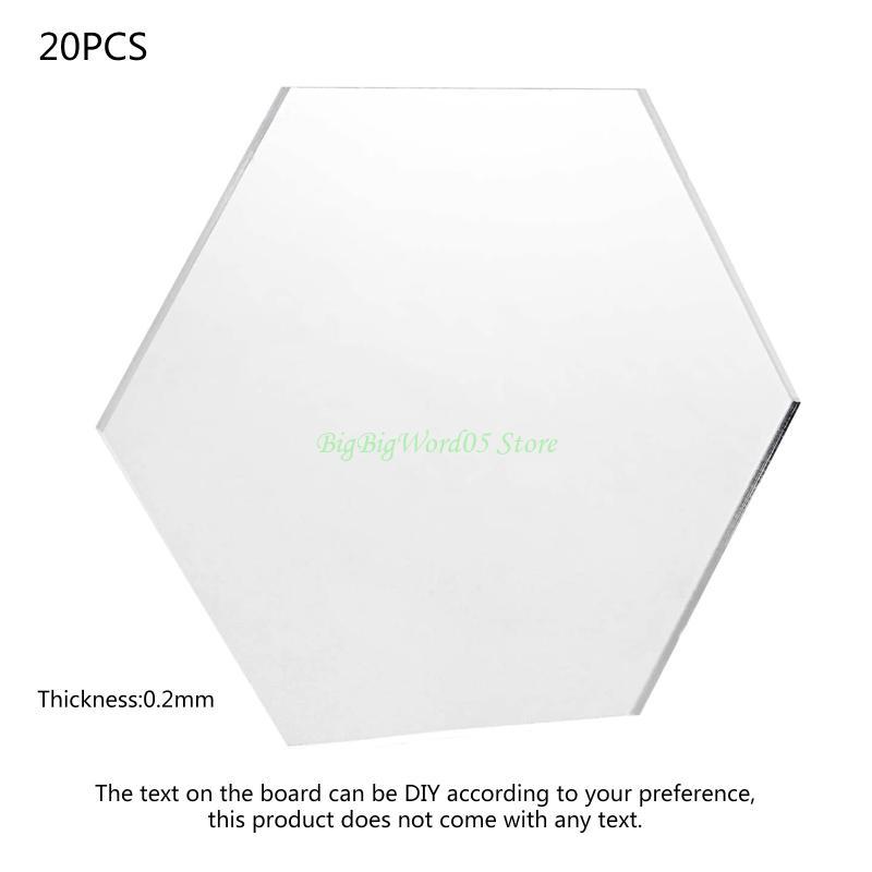 

24TE 3Inch Hexagonal Clear Acrylics Slices for Art Painting Wedding Table Number Sign