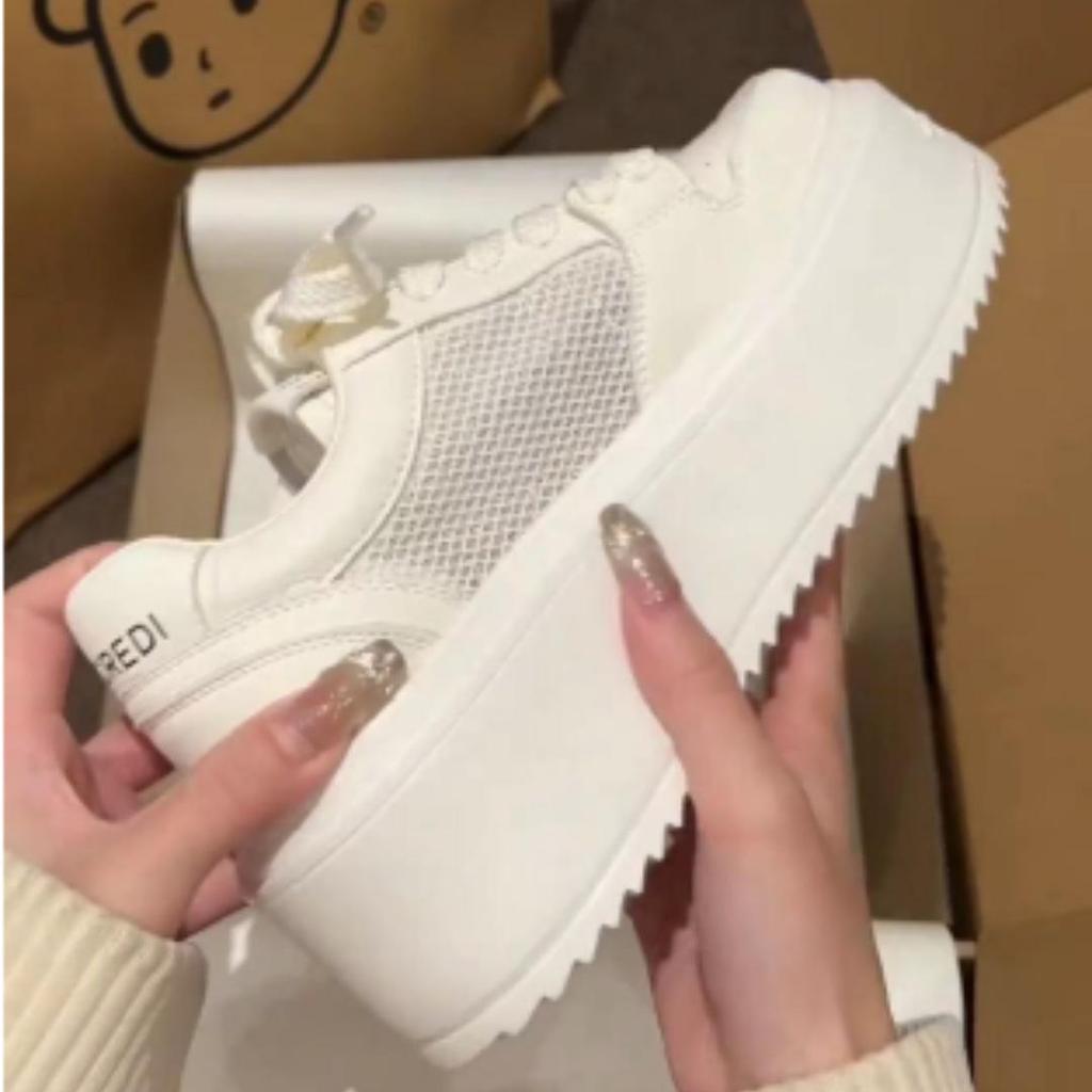 Baskets compensées à plateforme lacées polyvalentes pour femmes, été, nouvelle mode, décontractées, chaussures de skate
