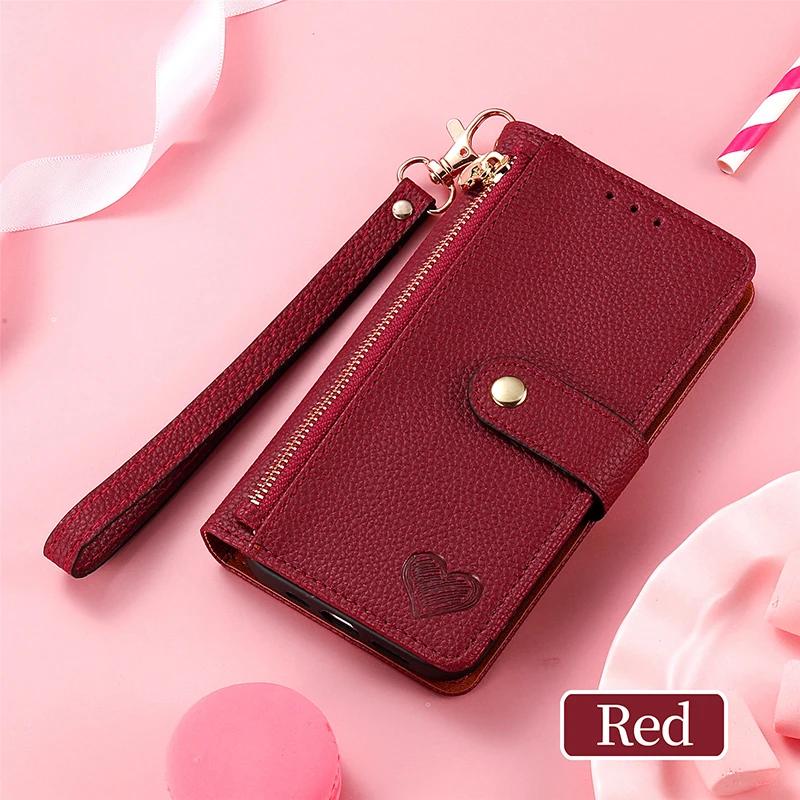 Luxe Ritssluiting Leer Portemonnee Hoesje Voor OPPO Realme 11 10 Pro Plus 9 9i 8 8i Narzo 30 50 Find X8 Portemonneetje Kaarten Sleuf Houder Cover