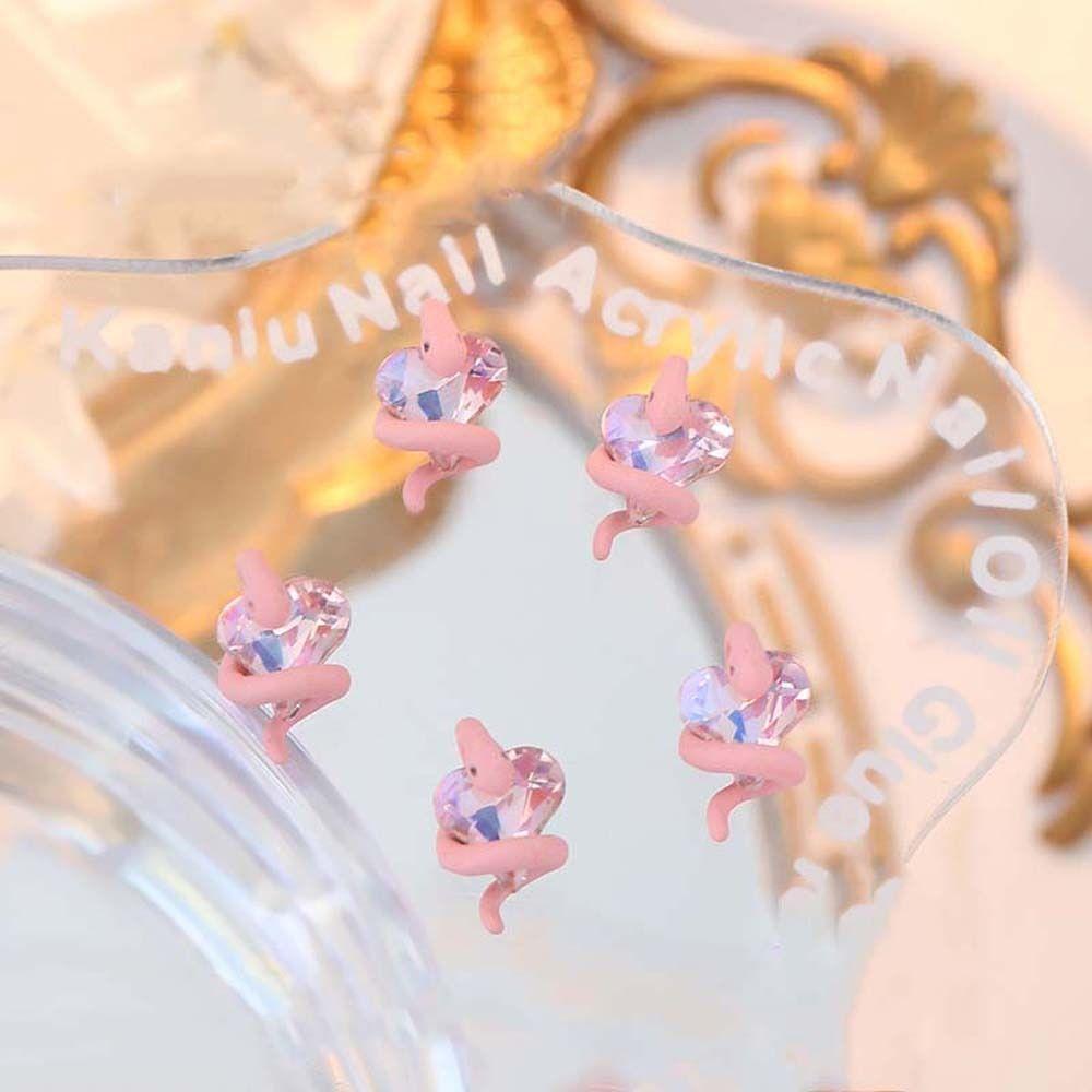 

5шт/набор DIY подвески для ногтей сердце змея украшения для ногтей сердце змея аксессуары для ногтей девушки 5pcs-HY3189