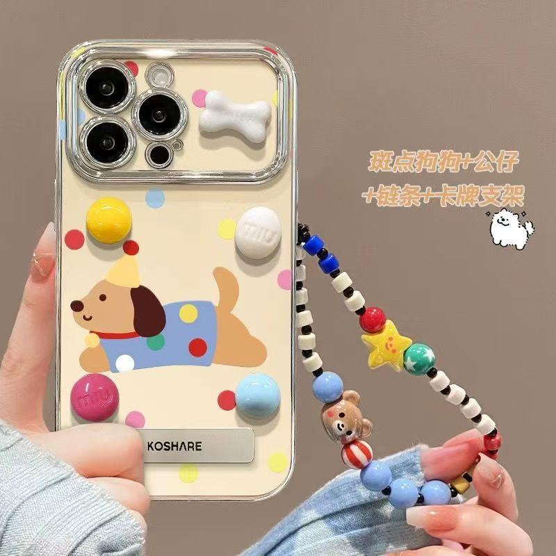 Polka Dot Dachshund Compatible with Apple 16 Pro Max Phone Case 14 Pro 13/12 Full Coverage 15 Window XS/15P Soft