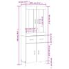 Highboard Gray Sonoma 69.5 X 34 X 180 Cm Particleboard