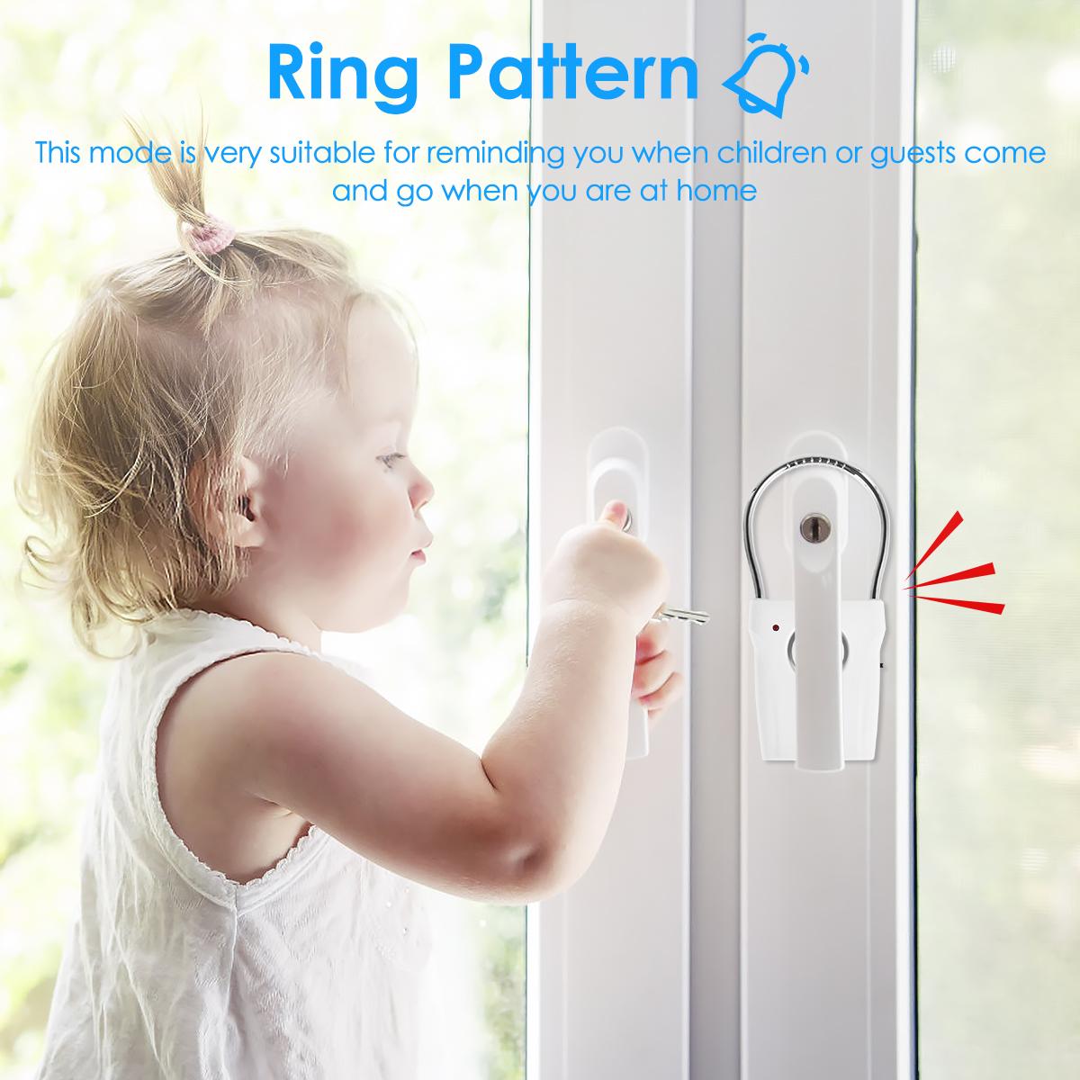 Smart Door Handle Alarm 110dB Touch Sensor Door Handle Alarm Adjustable Portable Window Alarm Ultra-Slim Detector for Travel