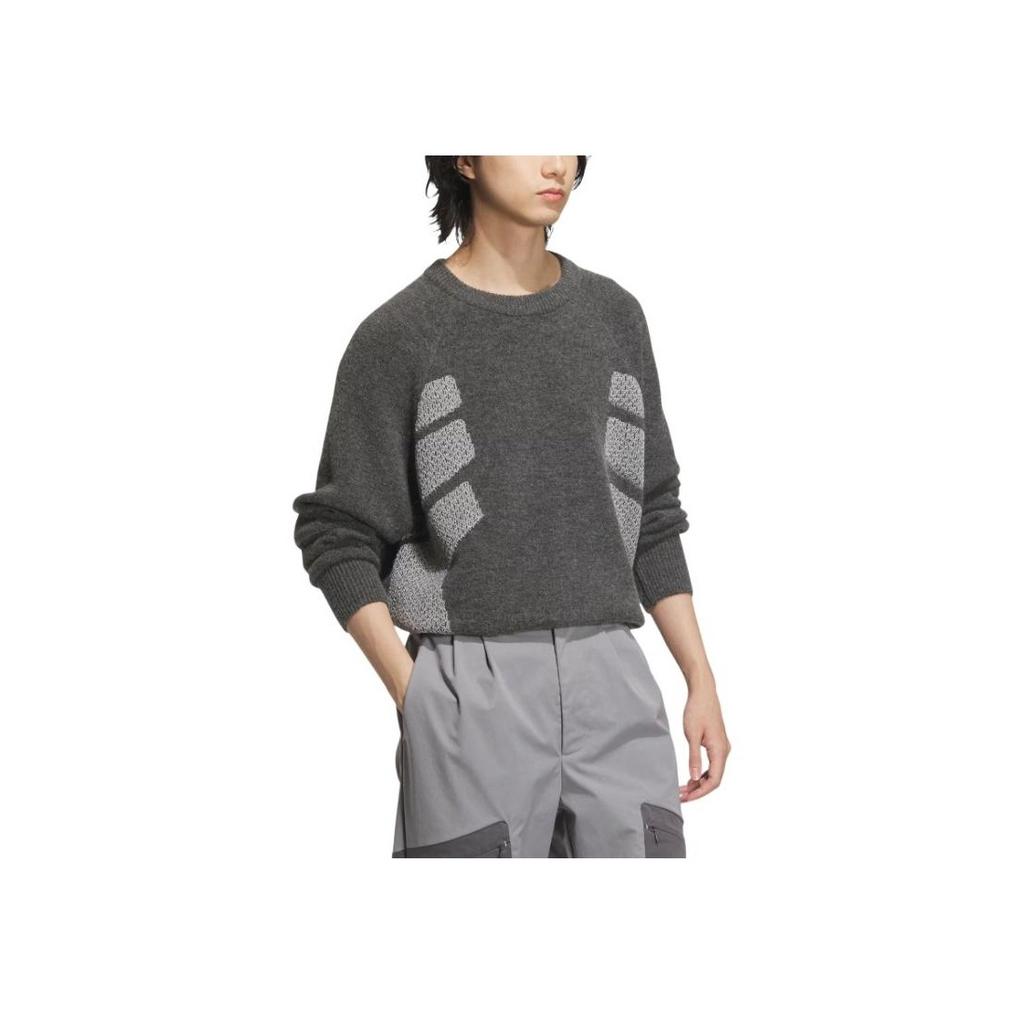 Adidas FW24 Fustl Series P Crew 2 Simple Casual Versatile Knit Sweater Men Sweater Dark-Gray JW6683