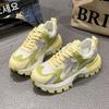 2025 spring and summer new breathable mesh casual shoes platform rhinestone fashion versatile sports