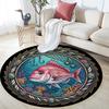 Underwater Marine Emblem Round Area Rug Under Office Chairs Bedroom Living Room Home Decor