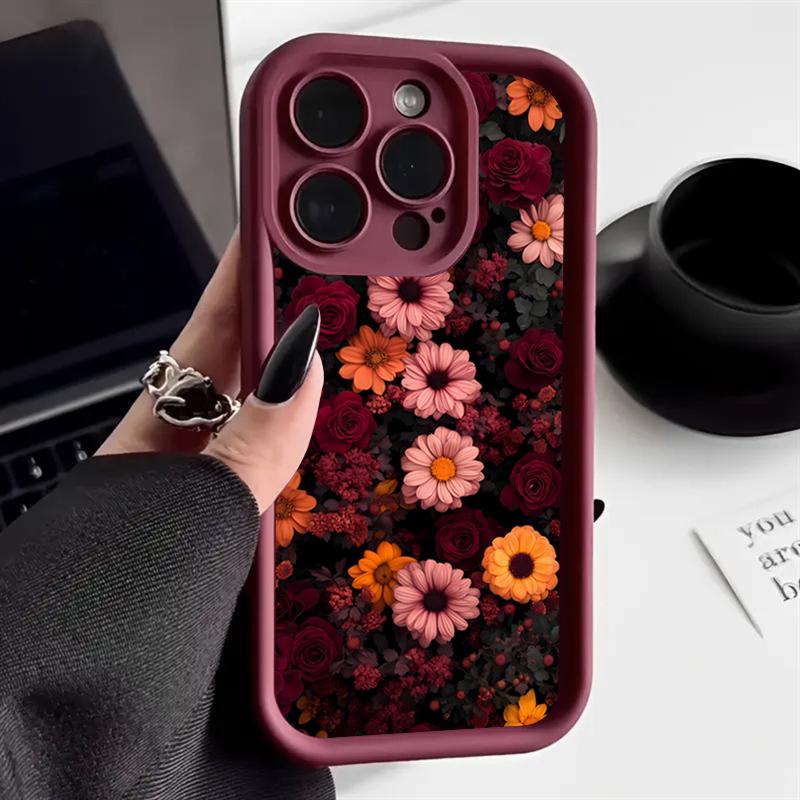 Gorgeous Raindrop Rose Pattern Phone Case For Samsung Galaxy S25 S24 S23 S22 S21 S20 Plus Ultra FE A15 A35 A54 A55 Soft Cover