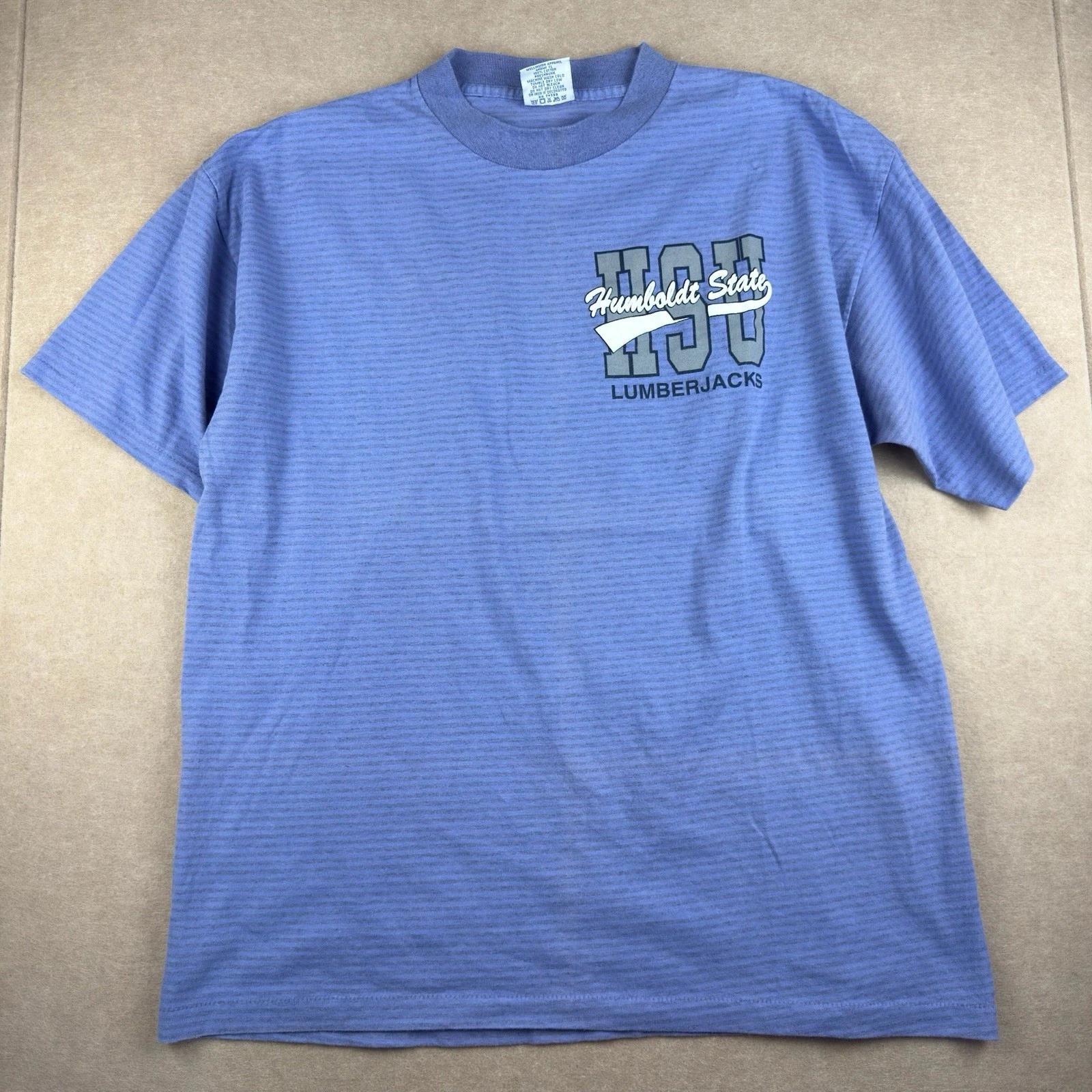 Vintage HSU Humboldt State Shirt L/XL Lumberjacks Single Stitch Dead Stock USA S