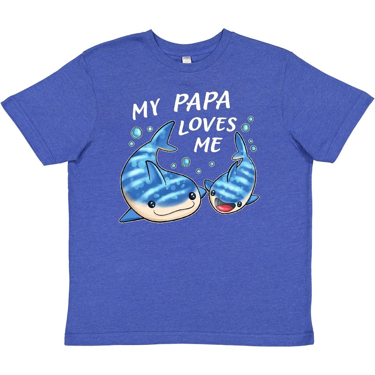 Inktastic My Papa Loves Me- Whale Shark Youth T-Shirt Family Sharks Daddy Dad 150