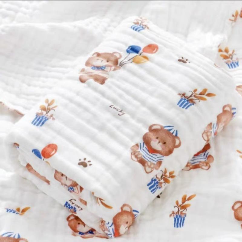 Baby Gauze Bath Towels Cloth Comfortable Anti-Pilling 4-Layer Gauze Newborn Blanket Baby Swaddle Wrap