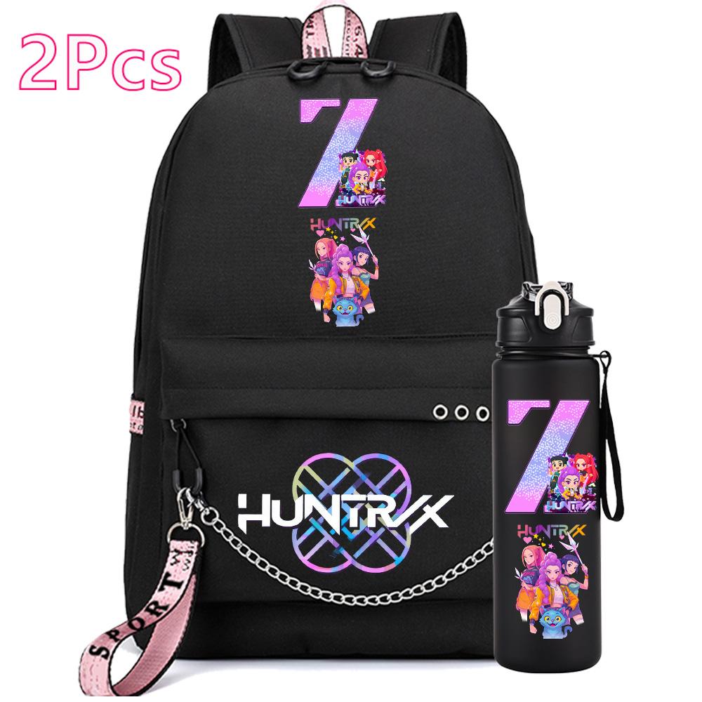 

2 шт./набор Аниме Рюкзак с английскими буквами A-Z, напечатанными, 750 мл бутылка для воды для студента, мальчика, девочки, школьная сумка, дорожная сумка, детский подарок