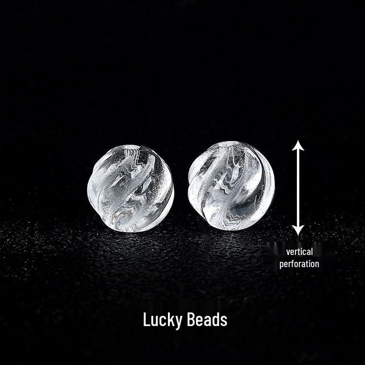 White Carved Crystal Spacer Beads for DIY Bracelets: Transparent Pumpkin Design