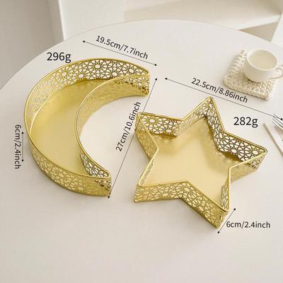 ZISIZ Light Luxury Star Moon Snack & Fruit Tray