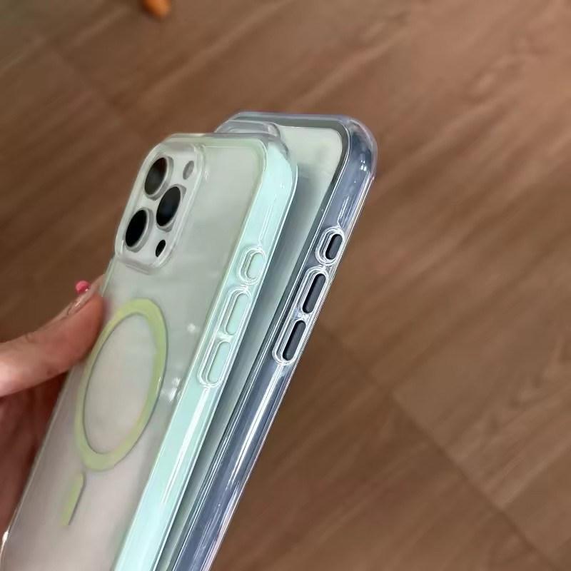 Luxury Candy Shockproof Bumper Clear For Magsafe Case for iPhone17 16 15 14 13 12 11 Pro Max Plus Magnetic Wireless Charging Cover