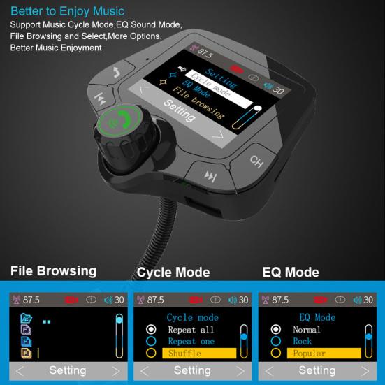 G24 FM Transmitter Navigation Broadcast Voice Assistant ABS Bluetooth-compatible Universal 2