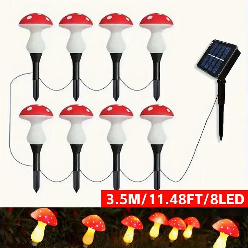 LED Solar Mushroom String Lights for Outdoor Garden and Courtyard Decor